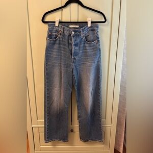 Levis ribcage straight ankle jeans in On My Honor, size 26